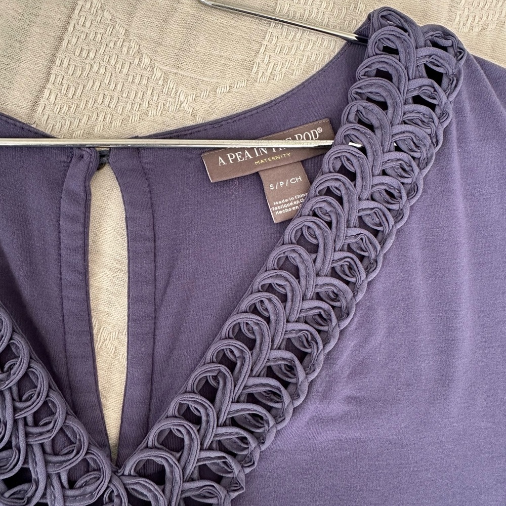 A Pea in the Pod Purple Embellished Blouse - Picture 4 of 10